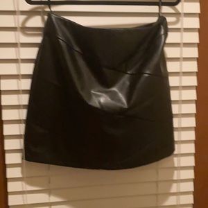 Black Faux Leather Skirt